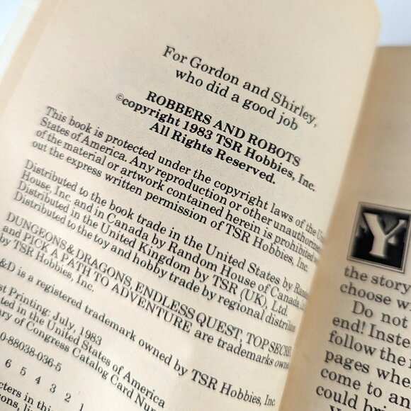 Vintage 80s Endless Quest Book - Robbers & Robots #9 - Picture 6 of 8